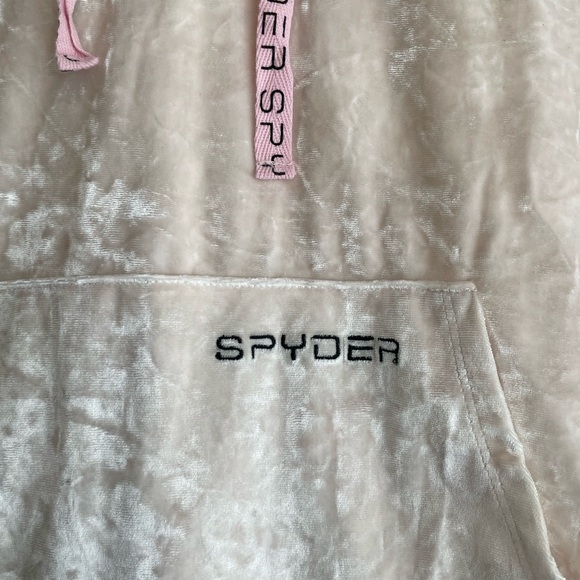 Spyder Women's Performance Comfort Velvet Velour Crop Hoodie NWT Pink Small #747 - Picture 2 of 7